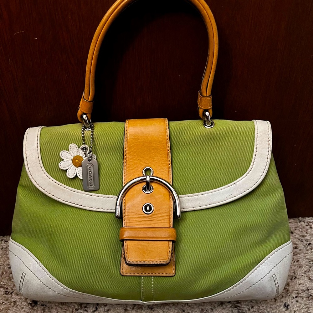 Coach Purse. Bright Green.